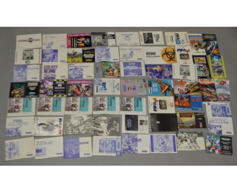 58 console game related leaflets/books/brochures - Sega Mega Drive, Sega Game Gear, Sega Master System etc. [NO RESERVE]