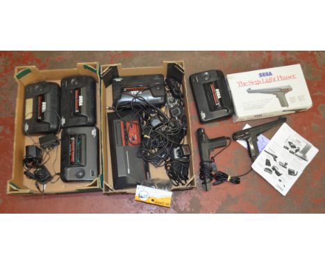 Sega Master system bundle, including 5 consoles, a Powerbase, 2 light phasers etc.  [NO RESERVE]
