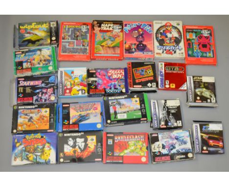 22 assorted empty boxes for console games - Nintendo N64, Game Boy, SNES etc. [NO RESERVE]