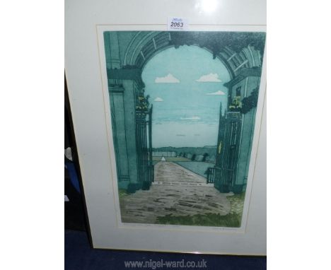A limited edition no. 14/150 John Brunsdon Print, Horningsham Gate, Longleat, 18 3/4" x 25" including frame.