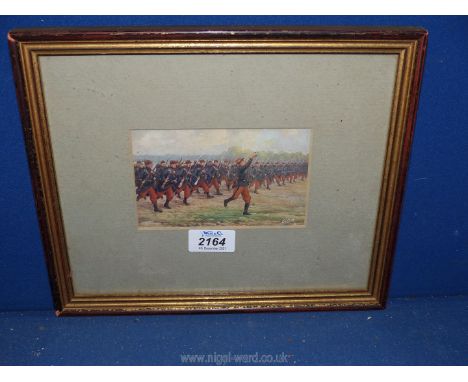 A framed and mounted print from an oilette 'The Infantry, The French Army', image size 5 1/4'' x 3 1/4'', and with frame 11 1
