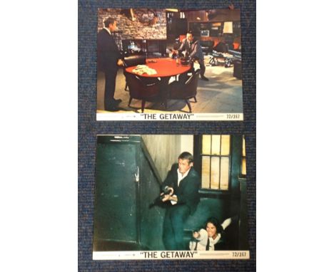 The Getaway two vintage lobby cards from the 1972 American action thriller film based on the 1958 novel by Jim Thompson. The 