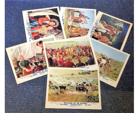 Westward Ho The Wagons ! collection of 5 vintage colour lobby cards from the 1956 American western film, produced by Walt Dis