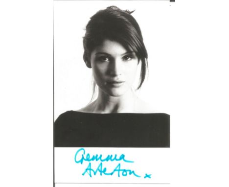 Bond Girl Gemma Arterton signed 6x4 black and white photo. Gemma Christina Arterton (born 2 February 1986) is an English actr