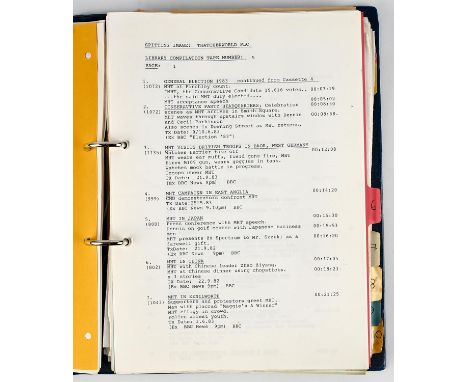 Spitting Image - Folder including compilation tape layouts for episodes of Spitting Image from 1993. Presumably for voicing t