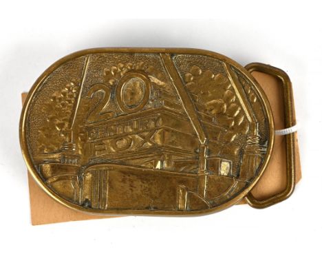 20th Century fox brass belt buckle  9cm x 6.5cm. promotional or given to studio staff.