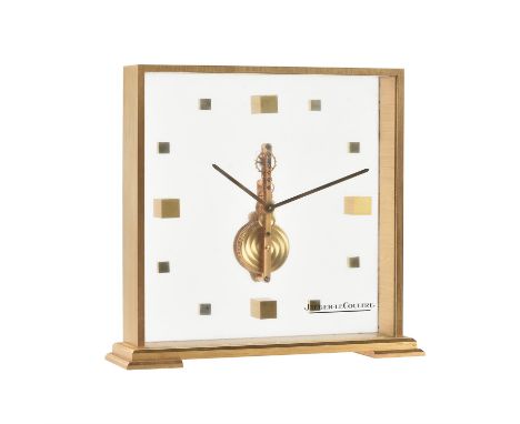 A gilt brass skeleton timepiece, Jaeger LeCoultre, second half 20th century, 15.5cm  Condition Report: Case with marks, knock