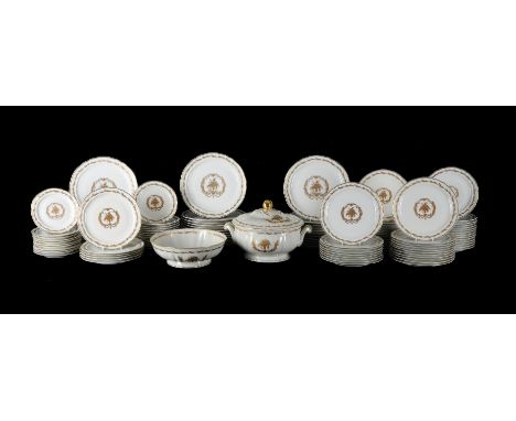 An extensive modern B&Co Limoges 'Lulli' pattern part dinner service, approximately comprising; 42 side plates, 76 breakfast 