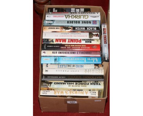 A small box of mainly hardback military books on the subject of the army.