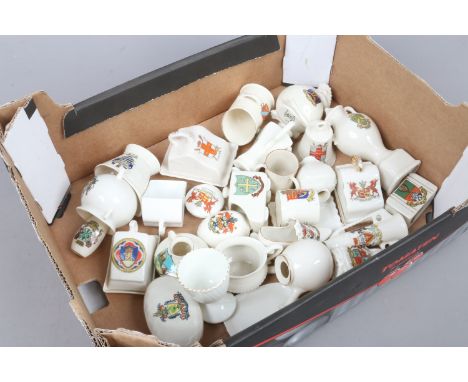 A quantity of crested wares including willow art, Carlton china, Florentine, Arcadian etc.