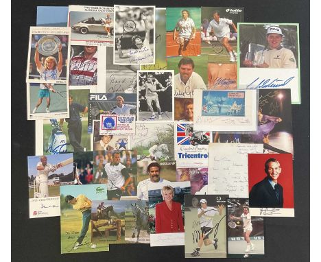 SPORTS - A team of sporting autographs to include BJORN BORG, GARY LINEKER, KEVIN KEEGAN, JOHN MCENROE, ANDY MURRAY, SUE BARK
