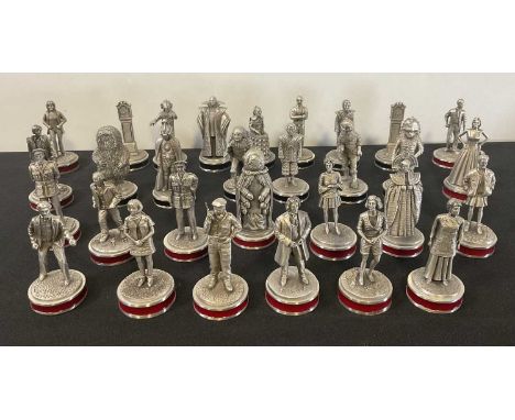 A collection of 30 Danbury Mint Dr Who collectors edition expansion set chess pieces in finely crafted pewter including the 8