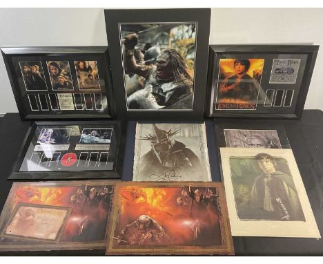A collection of LORD OF THE RINGS memorabilia including a Collectors Edition Art Portfolio that includes 16 art prints with l