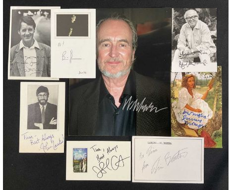 DIRECTORS - A collection of film-makers autographs comprising WES CRAVEN, JOHN LANDIS, TIM BURTON, MICHAEL PALIN, RICHARD ATT
