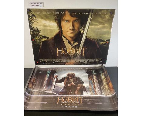THE HOBBIT TRILOGY - 3 UK Quad film posters for THE HOBBIT movies comprising THE HOBBIT AN UNEXPECTED JOURNEY (2012) teaser x