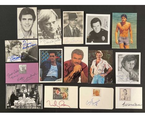 A group of American actor autographs, mostly on small photographs or postcards comprising signatures of ROMAN POLANSKI, MEL G