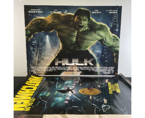 A league of movie posters based on comic books comprising THE INCREDIBLE HULK (2008) UK Quads x 2 together with a one sheet, 