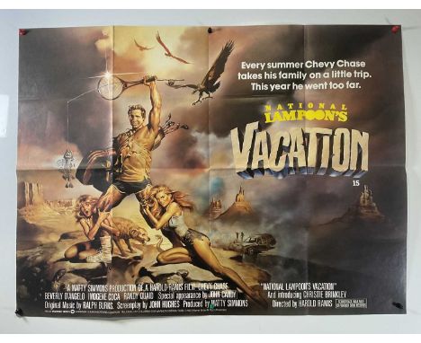 NATIONAL LAMPOON'S VACATION (1983) UK Quad film poster, Boris Vallejo artwork, comedy starring Chevy Chase, folded. IMDB RATI