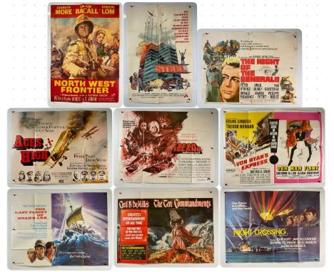 An assortment of action/adventure film posters comprising ACES HIGH (1976) UK Quad, NIGHT CROSSING (1982) UK Quad, BEAR ISLAN