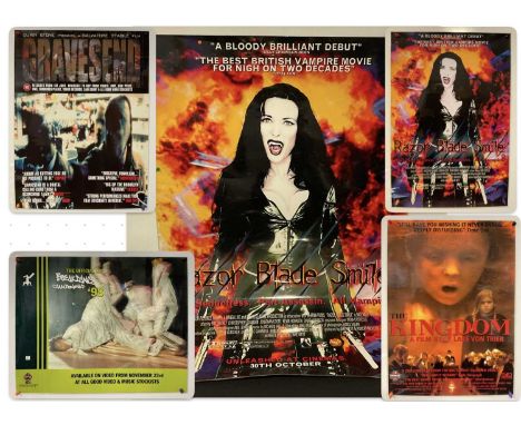 A collection of MANGA ENTERTAINMENT video shop advertising posters comprising a 60 x 40 for RAZOR BLADE SMILE (1998) Cult vam