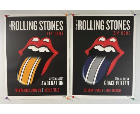A pair of limited edition prints for THE ROLLING STONES - ZIP CODE tour (2015) with each leg receiving a variation of the des