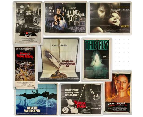HORROR - A selection of film movie posters comprising TERROR TRAIN (1980) UK Quad, PIRANHA II FLYING KILLERS (1982) US insert