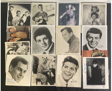 A group of mostly 8" x 10" stills signed by 1950s and 60s musicians comprising ROY ORBISON, BUDDY CANNON, GERRY MARSDEN, THE 