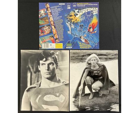 CHRISTOPHER REEVE - A black and white still signed by Superman actor CHRISTOPHER REEVE, dedicated, together with a signed sti