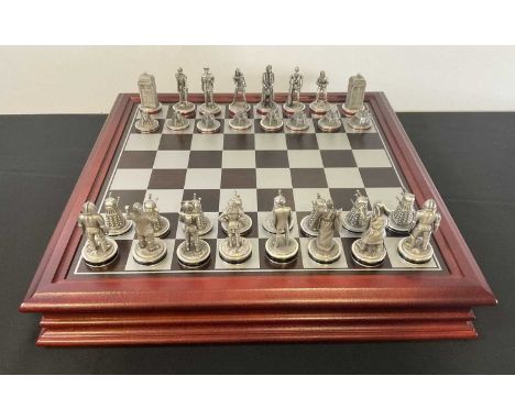 DR WHO - A Danbury Mint collectors edition Dr Who chess set featuring finely crafted pewter characters as chess pieces includ