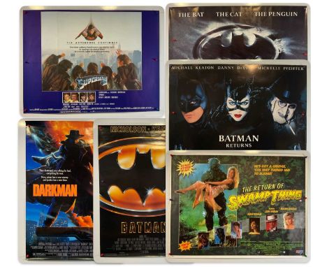SUPERHERO film posters - BATMAN (1989) UK Quad, BATMAN RETURNS (1992) UK Quad, DARKMAN (1992) US one sheet, THE PUNISHER (198
