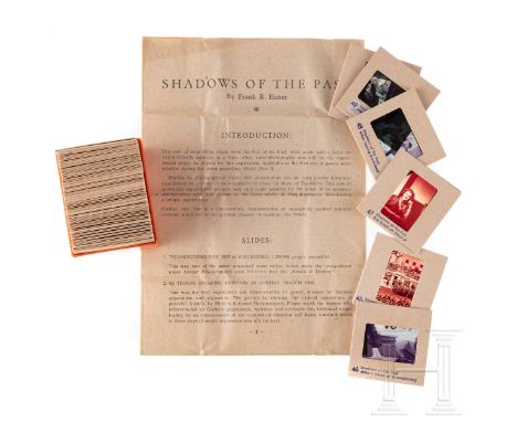 "Shadows of the past" - 50 Farbdias, überwiegend mit Aufnahmen Hitlers aus den Jahren 1937-39  In kartonierter Einrahmung mit