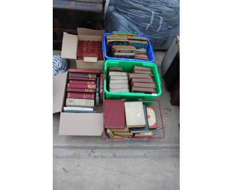 A LARGE ASSORTMENT OF VINTAGE HARDBACK BOOKS 