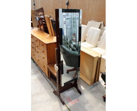 A MODERN CHEVAL MIRROR/JEWELLERY CUPBOARD 