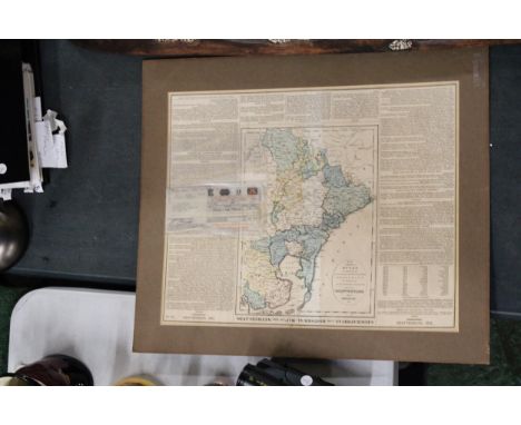 AN ANTIQUE MAP OF THE NETHERLANDS, BOUGHT FROM HARRODS IN 1982, WITH RECEIPT FOR PURCHASE PRICE OF £45, MOUNTED ON BOARD 