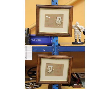 A PAIR OF VINTAGE FRAMED EMBROIDERED PICTURES WITH IMAGES OF PRAYING CHILDREN SURROUNDED BY PRESSED FLOWERS 