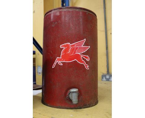 A VINTAGE MOBIL OIL DRUM 