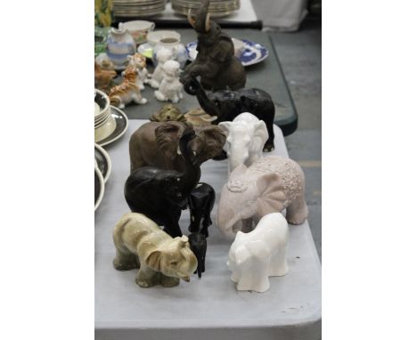 ELEVEN VINTAGE ELEPHANTS 