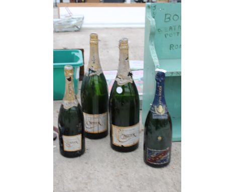 FOUR VINTAGE CHAMPAGNE DISPLAY BOTTLES 