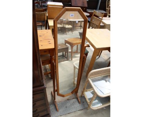 A MODERN PINE CHEVAL MIRROR 