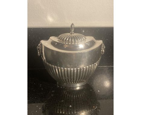 A HALLMARKED BIRMINGHAM SILVER LOOSE TEA CADDY GROSS WEIGHT 210 GRAMS 