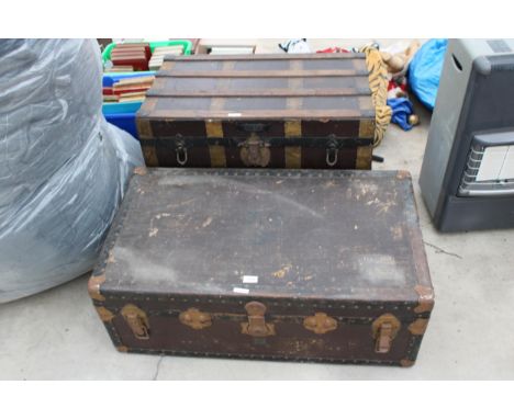 TWO VINTAGE TRAVEL TRUNKS 