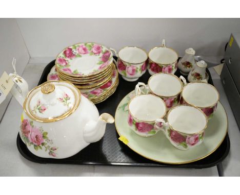 A selection of Royal Albert teaware, including: Royal Albert 'Old English Rose' part tea service; a Royal Albert 'American Be