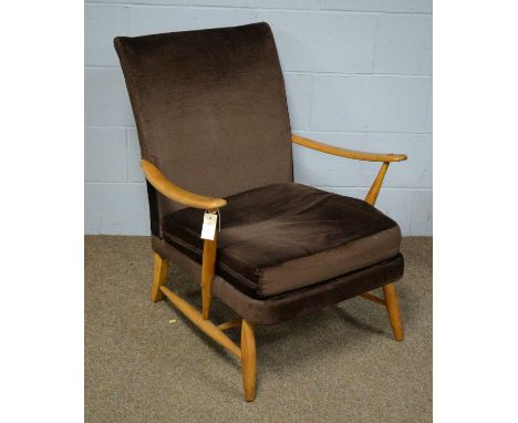 Attributed to Ercol: a beech Windsor armchair.