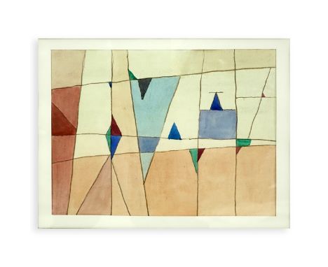 Attributed to: Jerzy Nowosielski, Polish (1923-2011) Watercolor on paper "Abstrakcja". Signed and titled en verso. Measures 9