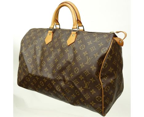 Louis Vuitton Brown Canvas Monogram Speedy 40 Bag. Golden brass hardware,brown interior with slot pocket. Labeled appropriate