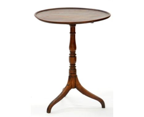 A GEORGE III FRUITWOOD TRIPOD TABLE, THE DISHED TOP 55CM D