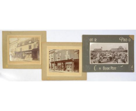 SOCIAL HISTORY. TWO LATE 19TH C OR EARLY 20TH C MOUNTED PHOTOGRAPHS OF SHOP FRONTS BY FRANK H. SAYERS PHOTOGRAPHER GREAT YARM