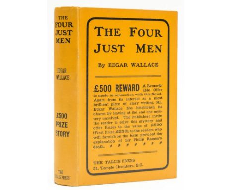 Wallace (Edgar) The Four Just Men, first edition, first issue, half-title, folding frontispiece plate, with numbered 'solutio