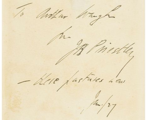 Waugh (Arthur).- Priestley (J.B.) Adam in Moonshine, first edition, cut signature to Arthur Waugh signed and dated by Priestl