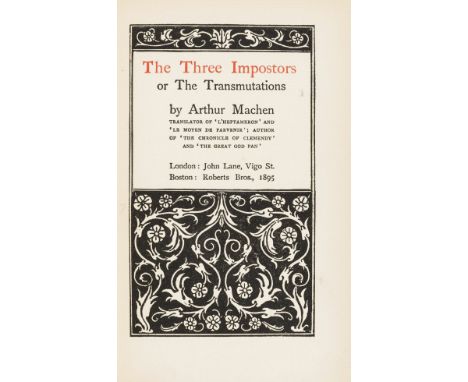 Beardsley (Aubrey).- Machen (Arthur) The Three Impostors or The Transmutations, first edition, presentation copy inscribed by